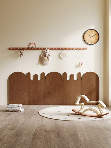 实木复古儿童房护墙板