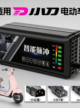 适用小刀电动车充电器电瓶48V12AH60V72V20A新国标插头石墨烯通用