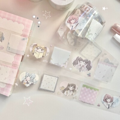 2amcake分装青春心绪原创切膜贴纸卷漫画可爱少女手帐装饰拼贴