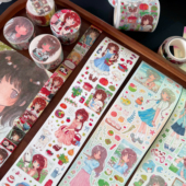 炸冰淇淋合集原创贴纸卷分装 农场物语古早日系风人物贴纸手帐拼贴