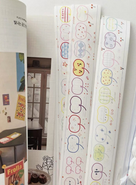 3amigo分装｜2024苹果接龙切膜贴纸卷简约盐系和纸胶带卷手帐装饰