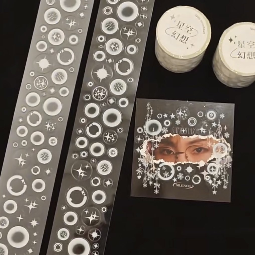 辣味甜心原创星空泡泡打底贴纸卷百搭咕卡装饰pet贴画手账素材,文具电教/文化用品/商务用品,贴纸/立体贴纸,淘宝优惠券,粉丝福利购,淘宝优惠卷