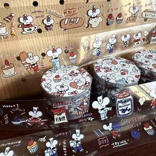 分装丨台湾1991w2992饼干老鼠猫猫cafe数字可爱手帐贴纸小鼠乐园