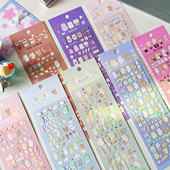 韩系ins休闲超大张小熊小兔卡通贴纸咕卡可爱deco小卡装 饰贴画