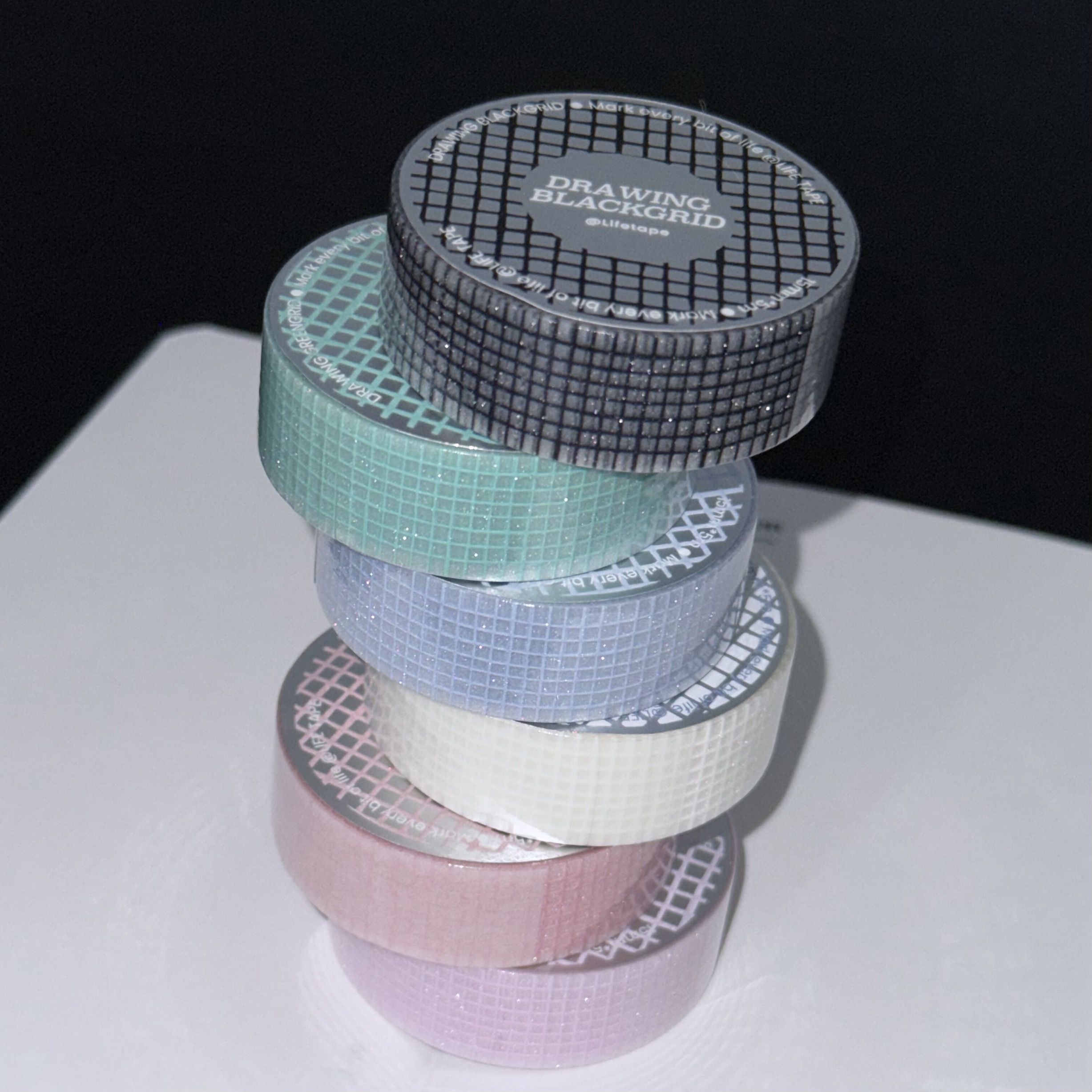 人生磁带分装窄版可书写格纹打底六色基础拉条贴纸手帐打底装饰