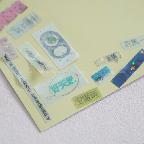 分装nullthing【雨水罐头系列】烫银胶带盐系手帐素材装饰