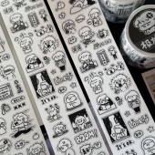 记录烦恼胶带可爱创意手帐咕卡 原创贴纸卷分装 极烦主义 雪球太太