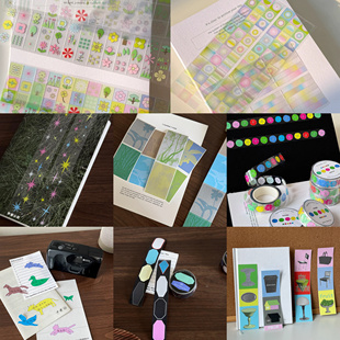 野餐公园分装 饰素材 ｜盐系治愈春天植物模切贴纸卷基础方块手帐装