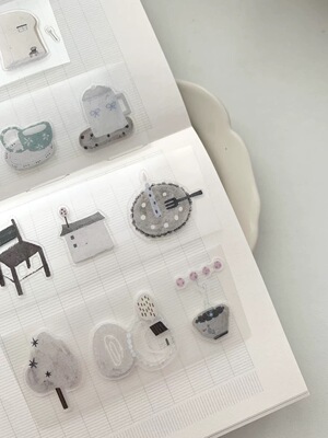 Zian.paper分装手绘日常生活系糕点胶带盐系手帐装饰切膜贴纸卷