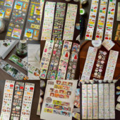 原创古早风梦核胶带拉条手帐素材甜品字素装 温婻便利店 分装 饰