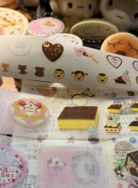 分装 | 森林记事簿原创*茶杯小憩*和纸双透明pet闪砂可爱杯子贴纸