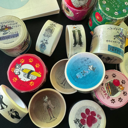 小咪之家分装手绘插画风甜品寿司简约猫咪贴纸和纸手帐装饰拼贴