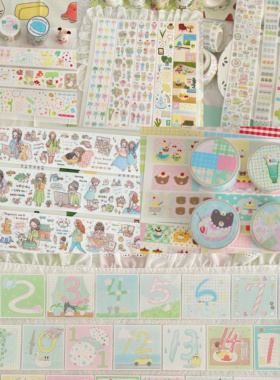 Springforth原创切膜贴纸卷分装甜梦午后贴纸数字素材可爱人物