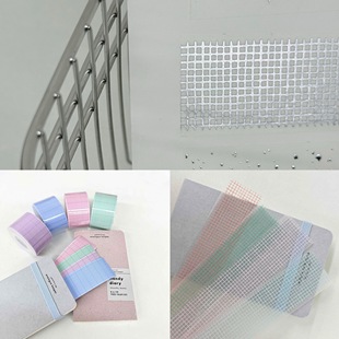 人生磁带分装四色格纹满天星可书写纸贴纸卷手帐基础便签卷百搭