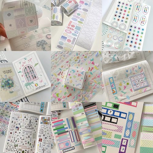 Fancyfancyfancy 分装月光小镇波点小物飞鸟彩圈窗口手帐装饰贴纸