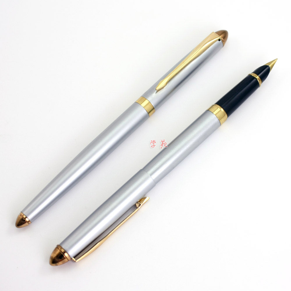 英雄派迪819钢笔全钢中细半明尖铱金笔 硬尖学生钢笔库存老钢笔