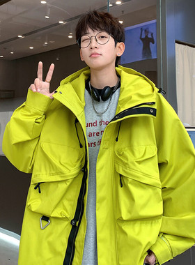 8XL-M特大码爆款冲锋衣防水宽松工装风男夹克外套JK1306P90控118