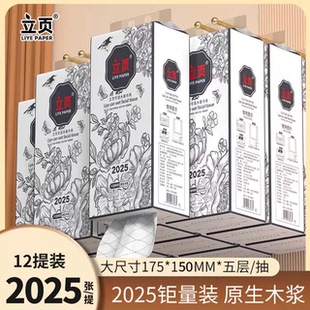 立页悬挂式抽纸纸巾大提2025张可湿水餐巾面巾纸家用实惠装一整箱