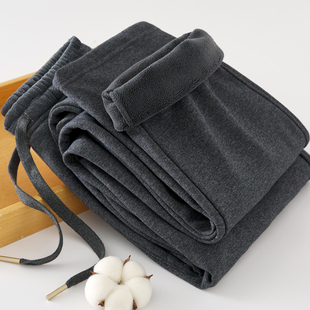 深灰色卫裤男加绒加厚秋冬新款重磅宽松直筒日系男士休闲运动长裤