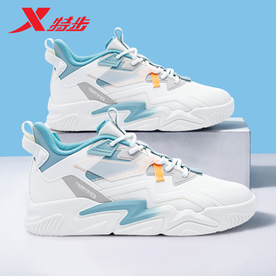 新款 皮面防水休闲老爹鞋 官方正品 特步板鞋 运动鞋 冬季 百搭时尚 男鞋