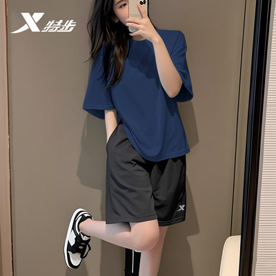 特步官方旗舰宽松休闲运动套装女