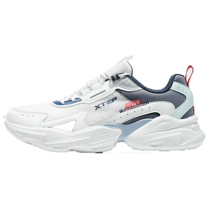 特步男鞋秋冬款小白鞋休闲运动鞋潮流百搭男士皮面增高学生老爹鞋