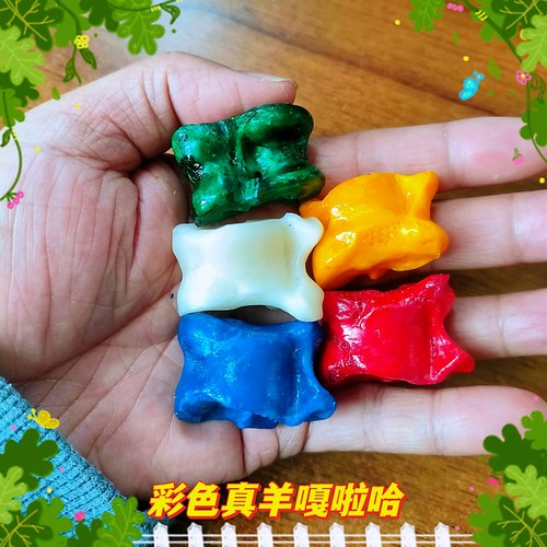 彩色羊嘎啦玩具真羊骨头旮旯玩具