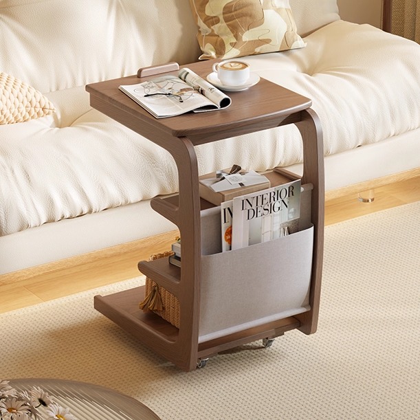 边几沙发可移动边柜客厅沙发侧边柜实木角几置物架小推车床头边几