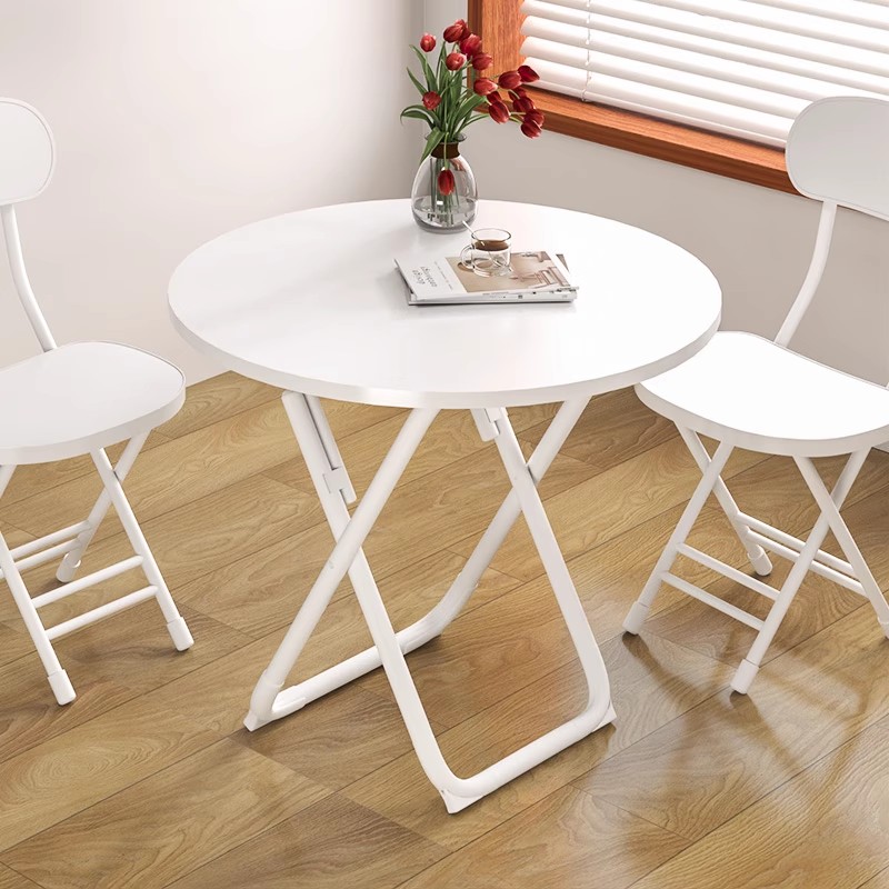 可折叠桌子餐桌家用小户型简易圆桌阳台吃饭方桌便携摆摊桌椅组合