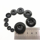 上衣衬衫 纽扣扣子两眼四眼白色圆形小扣子毛领扣衣服西装 内扣黑色