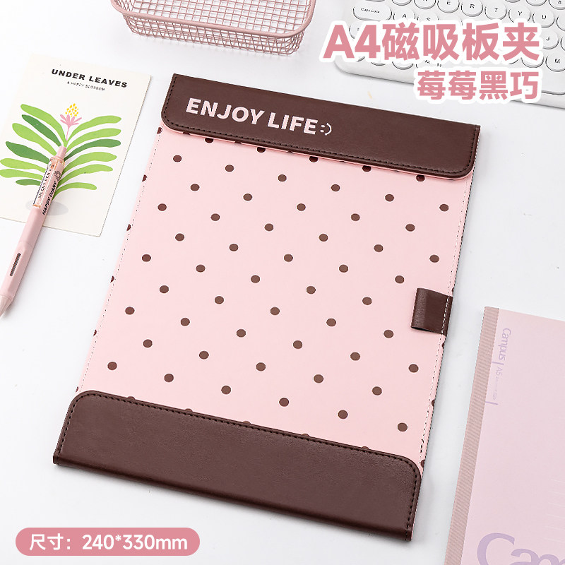 A4磁吸板夹皮质书夹垫板图片