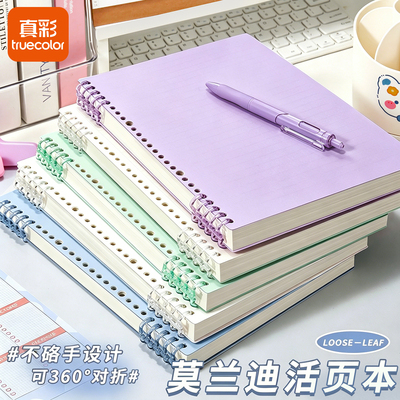 真彩B5莫兰迪不硌手活页本可拆卸