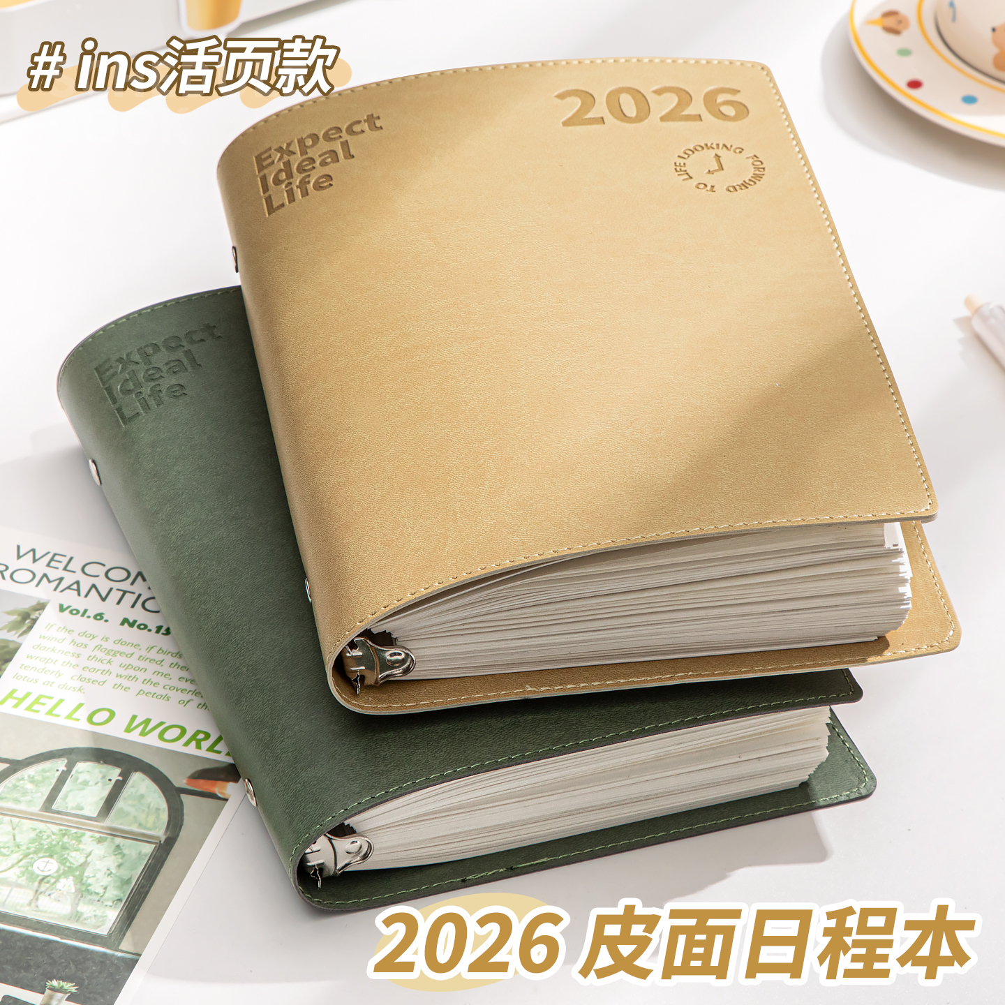 2026年活页款皮面日程本可diy