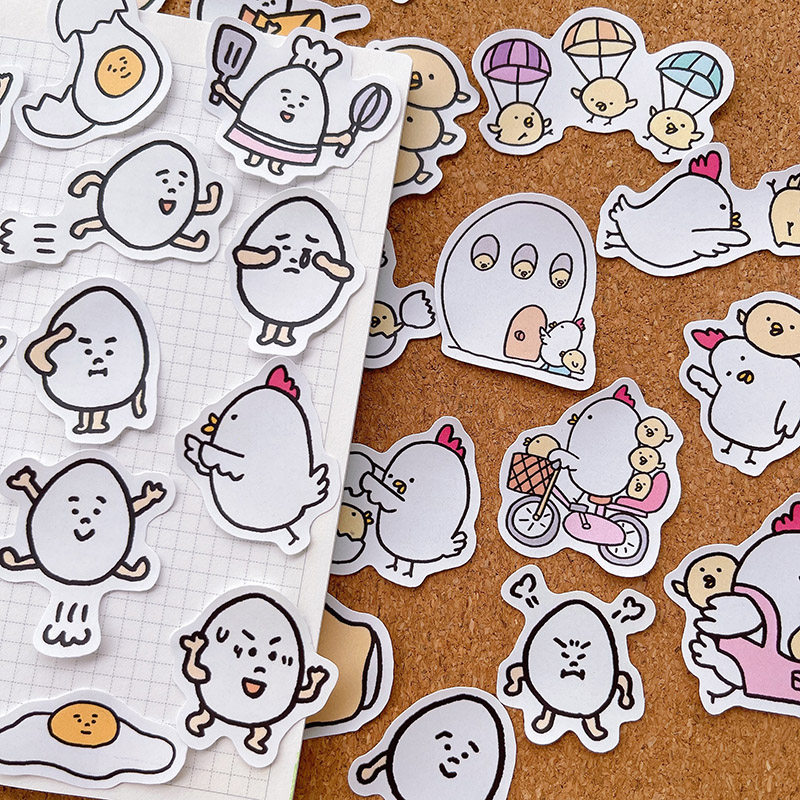 可爱鸡蛋小鸡仔搞笑表情包手帐贴纸日记本儿童成长相册装饰贴画