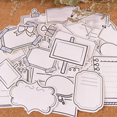 可爱卡通黑白书写对话框姓名标签不干胶贴纸手帐日记本装 饰小图案