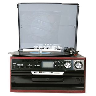 电唱机留声机 黑胶唱片机SY17欧式 CDFM收音U盘SD卡复古音响老式