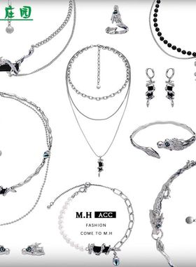 中式龙项链合金双层原创25549