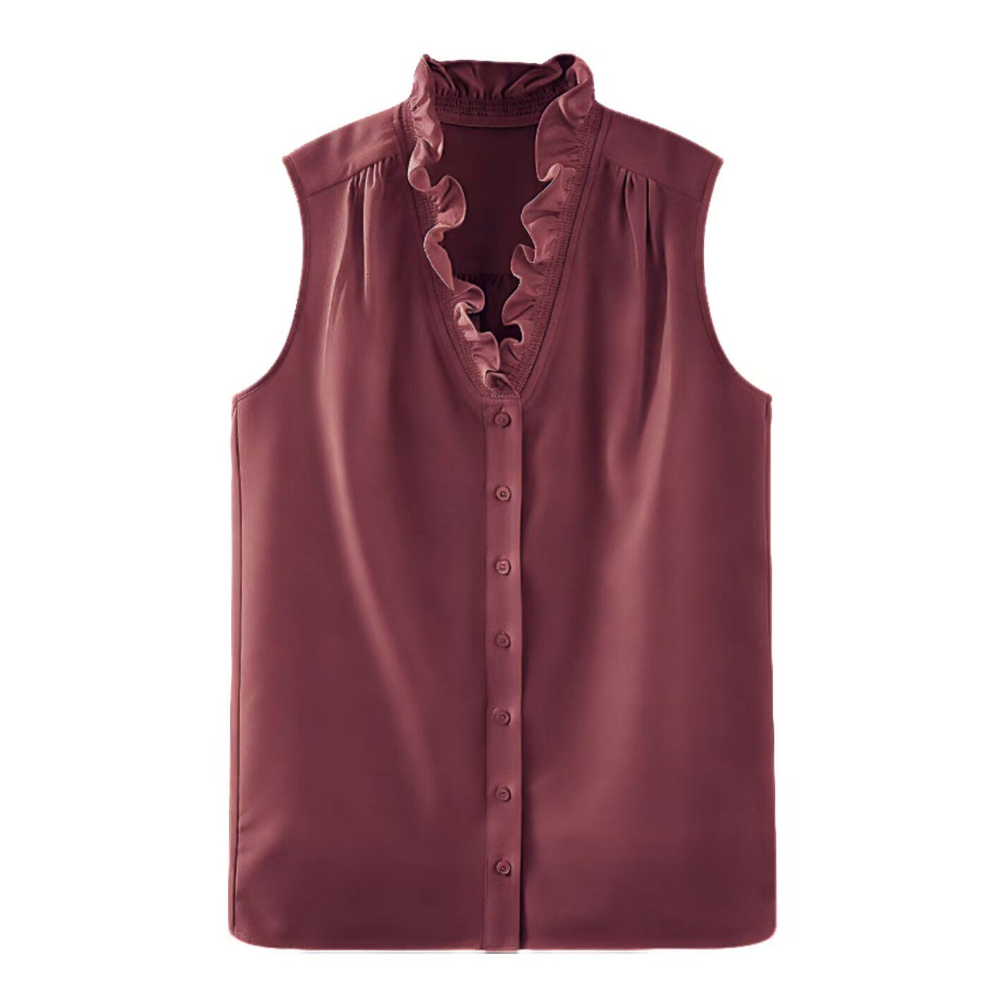 【杰哥严选】3798无袖薄款上衣打底显瘦百搭打揽花边领衬衫