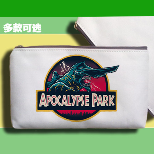 环太平洋怪兽jurassic镰刀头万用帆布笔袋零钱手拿手机包收纳袋