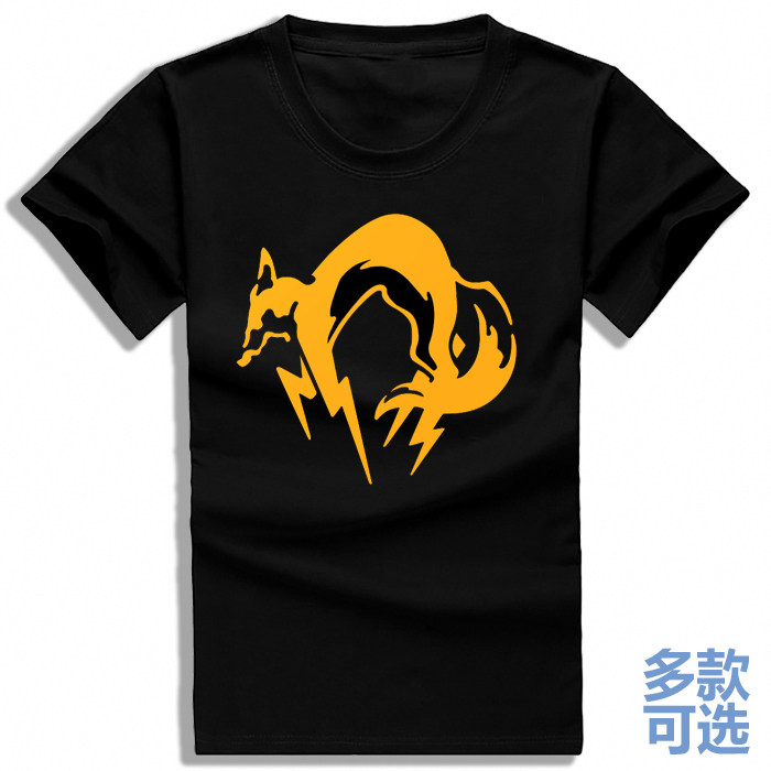 合金装备big boss狐狸标志圆领打底全纯棉短袖t恤衫半袖上衣服