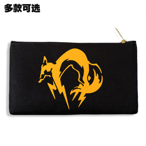 合金装备bigboss狐狸文具盒便携帆布多功能手拿零钱手机包收纳袋