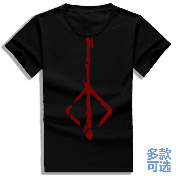 血源诅咒猎人标志黑暗之魂恶魔之魂全纯棉短袖t恤衫半袖上衣服