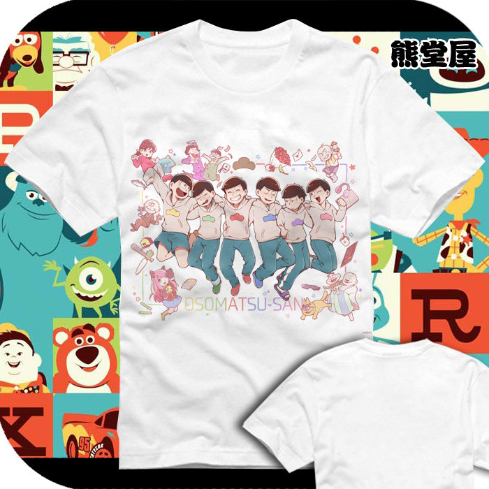 阿松先生一松十四松椴松空松轻松おそ松くん纯棉t恤短袖男女衣服