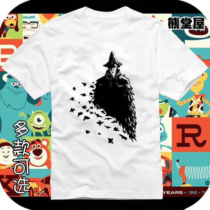 血源诅咒乌鸦猎人艾琳血咒直筒宽松圆领全纯棉半短袖t恤衫上衣服