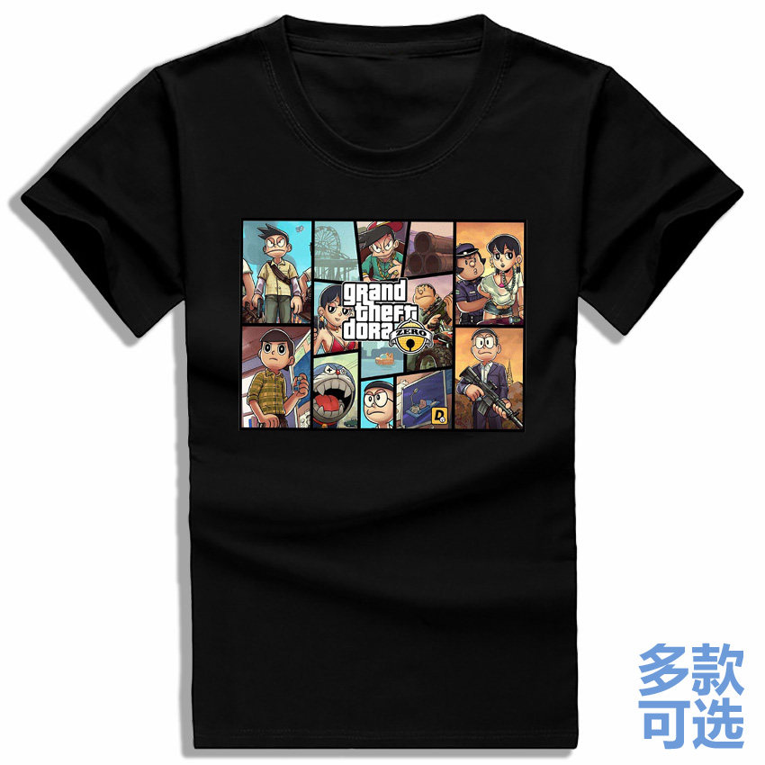 哆啦a梦美侠盗猎车手GTA大雄动漫T恤/鞋帽/服装