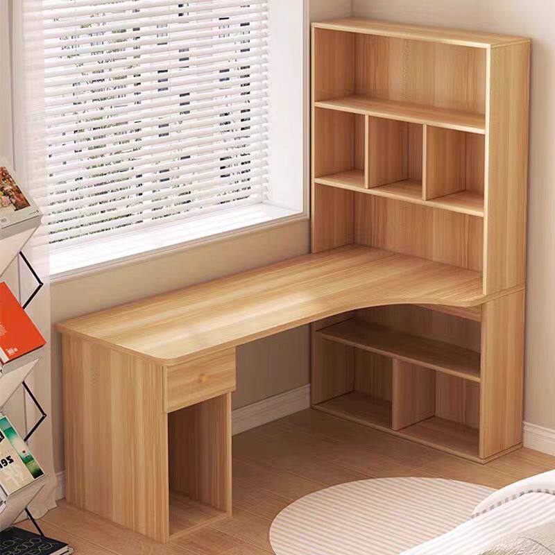 书桌书架一体转角桌子书房家用学习桌现代简约电脑桌办公桌椅套装