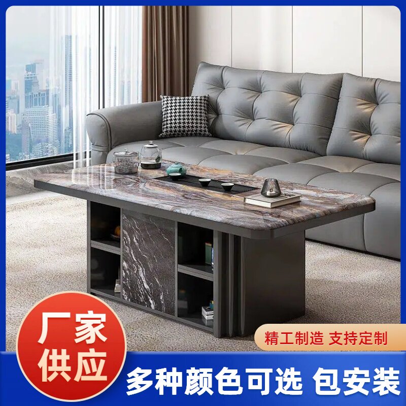 高端茶桌现代简约会客室茶桌办公室接待一体泡茶台包安装图片