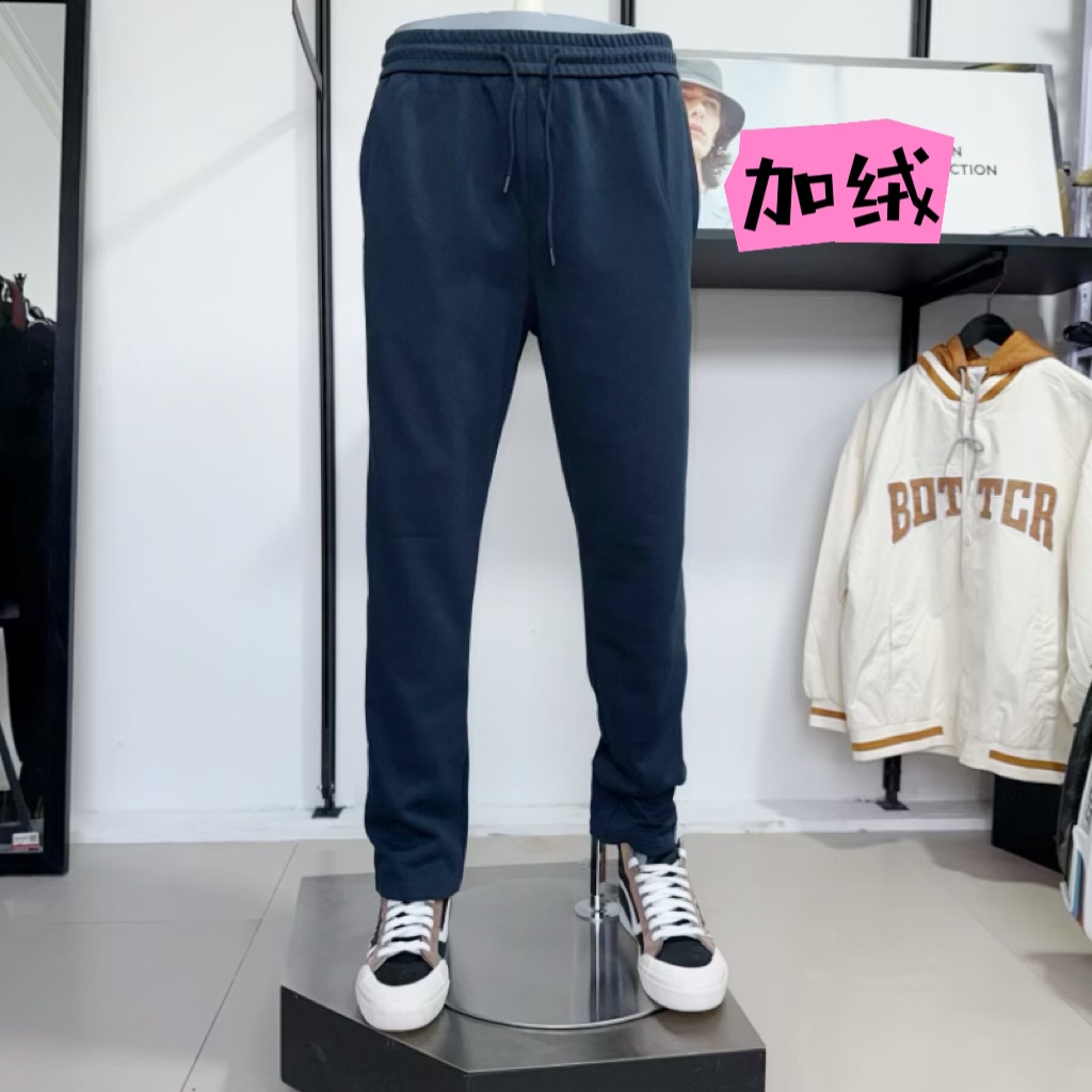 JJ男士秋冬加绒加厚纯棉保暖运动休闲宽松小直筒略修身卫裤