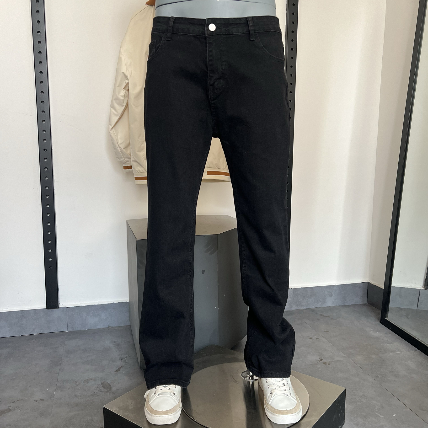 jj男士牛仔裤纯棉秋冬款潮牌宽松痞帅直筒休闲长裤纯色牛仔裤