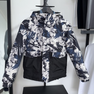 jj剪标男羽绒服冬装百搭迷彩帅气白鸭绒加厚保暖短款青年连帽外套